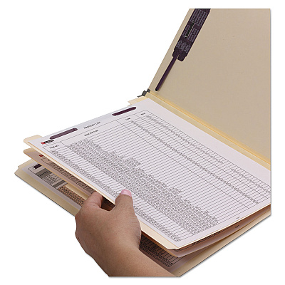 Smead SuperTab Classification Folders, Six SafeSHIELD Fasteners, 2" Expansion, 2 Dividers, Letter Size, Dark Gray, 10/Box (SMD14011)