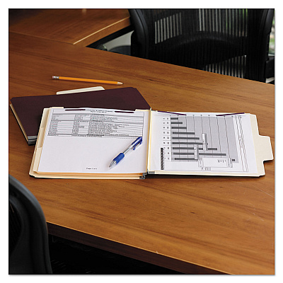 Smead SuperTab Classification Folders, Six SafeSHIELD Fasteners, 2" Expansion, 2 Dividers, Letter Size, Dark Gray, 10/Box (SMD14011)