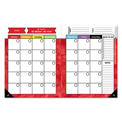 Carson-Dellosa Education Teacher Planner, Weekly/Monthly, Two-Page Spread (Seven Classes), 10.88 x 8.38, Balloon Theme, Black Cover (CDP105000)