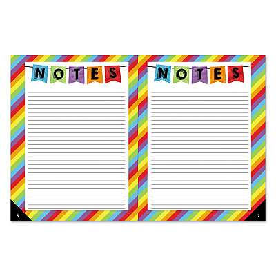 Carson-Dellosa Education Teacher Planner, Weekly/Monthly, Two-Page Spread (Seven Classes), 10.88 x 8.38, Balloon Theme, Black Cover (CDP105000)