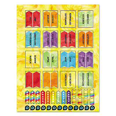 Carson-Dellosa Education Teacher Planner, Weekly/Monthly, Two-Page Spread (Seven Classes), 10.88 x 8.38, Balloon Theme, Black Cover (CDP105000)