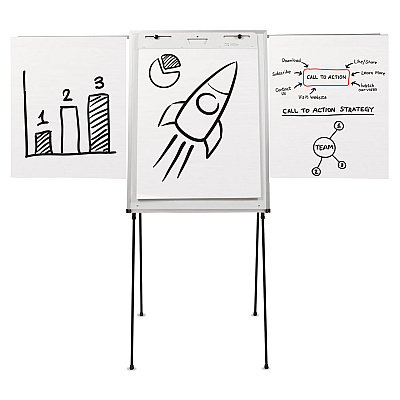 Quartet Dry Erase Steel Easel, 29 x 40, Melamine White Surface, Aluminum Frame (QRT81E)
