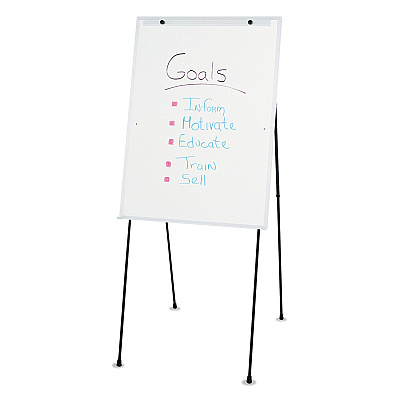 Quartet Dry Erase Steel Easel, 29 x 40, Melamine White Surface, Aluminum Frame (QRT81E)