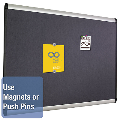 Quartet Prestige Plus Magnetic Fabric Bulletin Boards, 72 x 48, Gray Surface, Silver Aluminum Frame (QRTMB547A)