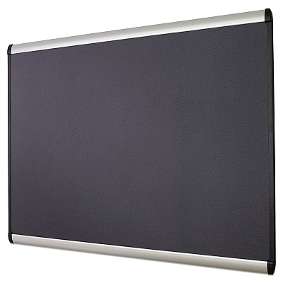 Quartet Prestige Plus Magnetic Fabric Bulletin Boards, 72 x 48, Gray Surface, Silver Aluminum Frame (QRTMB547A)