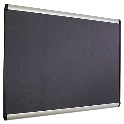 Quartet Prestige Plus Magnetic Fabric Bulletin Boards, 72 x 48, Gray Surface, Silver Aluminum Frame (QRTMB547A)