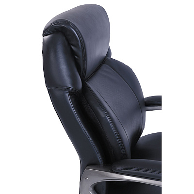 SertaPedic Cosset High-Back Executive Chair, Supports Up to 275 lb, 18.75" to 21.75" Seat Height, Black Seat/Back, Slate Base (SRJ48965)