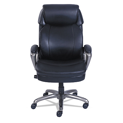 SertaPedic Cosset High-Back Executive Chair, Supports Up to 275 lb, 18.75" to 21.75" Seat Height, Black Seat/Back, Slate Base (SRJ48965)