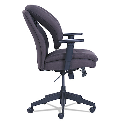 SertaPedic Cosset Ergonomic Task Chair, Supports Up to 275 lb, 19.5" to 22.5" Seat Height, Gray Seat/Back, Black Base (SRJ48967B)