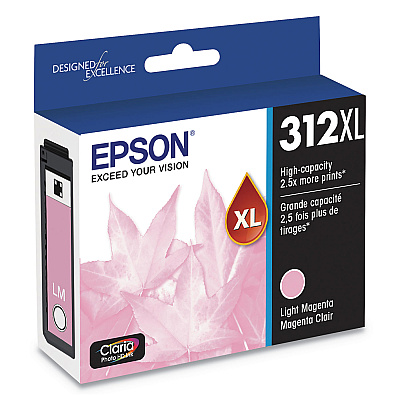 Epson T312XL620-S (312XL) Claria High-Yield Ink, 830 Page-Yield, Light Magenta