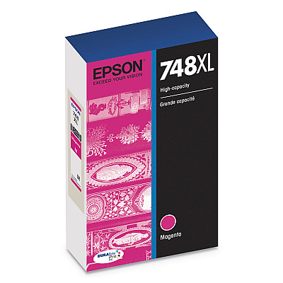 Epson T748XL320 (748XL) DURABrite Pro High-Yield Ink, 4000 Page-Yield, Magenta