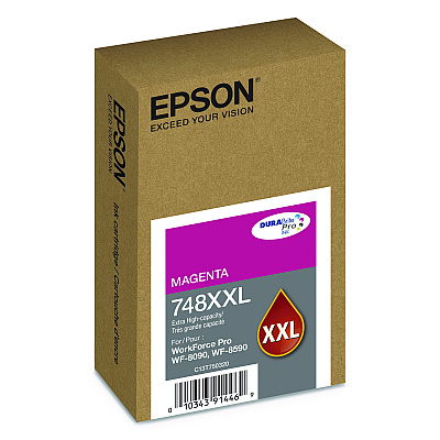 Epson T748XXL320 (748XXL) DURABrite Pro Extra High-Yield Ink, 7000 Page-Yield, Magenta