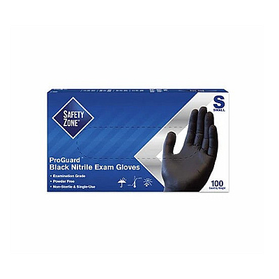 Safety Zone Nitrile Powder Free 3.5 Mil Exam Gloves Black Sm, Case Of 1000 (GNPR-SM-BK)