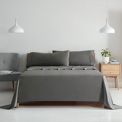 Aston & Arden Tencel Sheet Set California King - Dark Grey, 4 Piece Set (P-SS-CKG-400-DG)