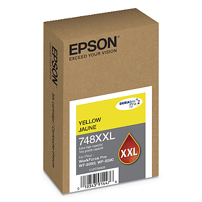 Epson T748XXL420 (748XXL) DURABrite Pro Extra High-Yield Ink, 7000 Page-Yield, Yellow