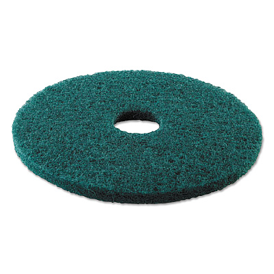 Boardwalk Heavy-Duty Scrubbing Floor Pads, 13" Diameter, Green, 5/Carton (BWK4013GRE)