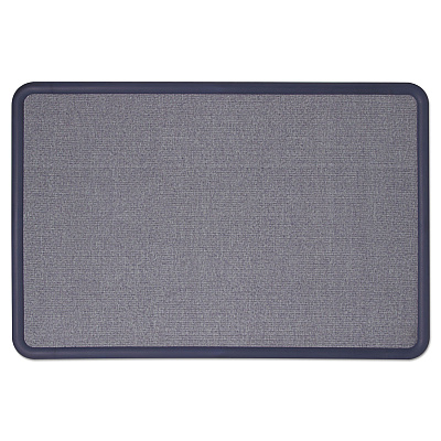 Quartet Contour Fabric Bulletin Board, 36 x 24, Light Blue Surface, Navy Blue Plastic Frame (QRT7693BE)