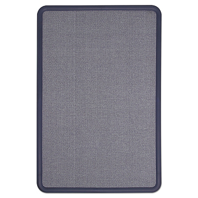 Quartet Contour Fabric Bulletin Board, 36 x 24, Light Blue Surface, Navy Blue Plastic Frame (QRT7693BE)
