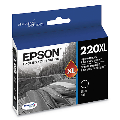 Epson T220XL120-S (220XL) DURABrite Ultra High-Yield Ink, 450 Page-Yield, Black