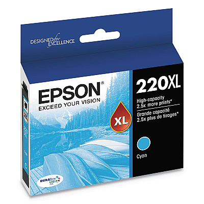 Epson T220XL220-S (220XL) DURABrite Ultra High-Yield Ink, 450 Page-Yield, Cyan