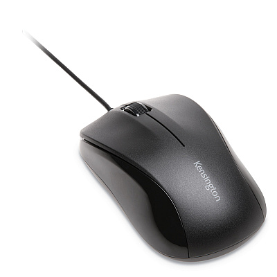 Kensington Wired USB Mouse for Life, USB 2.0, Left/Right Hand Use, Black (KMW72110)