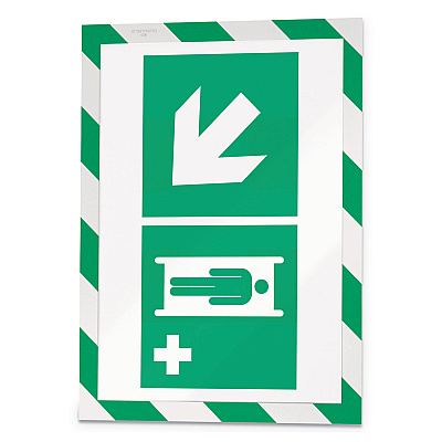 Durable DURAFRAME Security Magnetic Sign Holder, 8.5 x 11, Green/White Frame, 2/Pack (DBL4772131)
