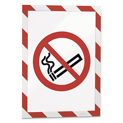 Durable DURAFRAME Security Magnetic Sign Holder, 8.5 x 11, Red/White Frame, 2/Pack (DBL4772132)