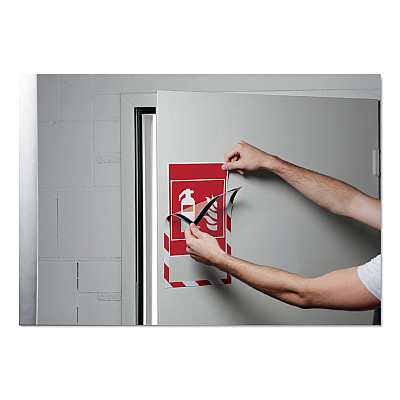 Durable DURAFRAME Security Magnetic Sign Holder, 8.5 x 11, Red/White Frame, 2/Pack (DBL4772132)