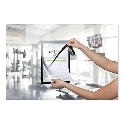 Durable DURAFRAME Note Sign Holder, 8.5 x 11, Silver Frame (DBL477323)