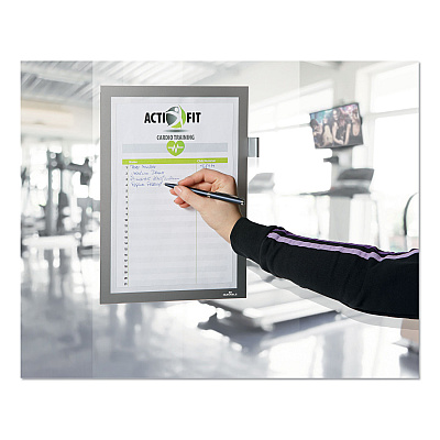 Durable DURAFRAME Note Sign Holder, 8.5 x 11, Silver Frame (DBL477323)