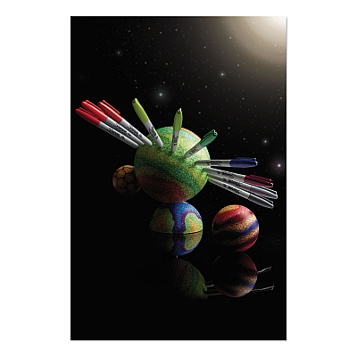 Sharpie Cosmic Color Permanent Markers, Extra-Fine Needle Tip, Assorted Cosmic Colors, 24/Pack (SAN2033572)