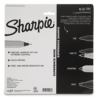 Sharpie Cosmic Color Permanent Markers, Extra-Fine Needle Tip, Assorted Cosmic Colors, 24/Pack (SAN2033572)