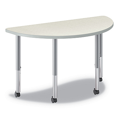 HON Build Half Round Shape Table Top, 60w x 30d, Silver Mesh (HONSH3060ENB9K)