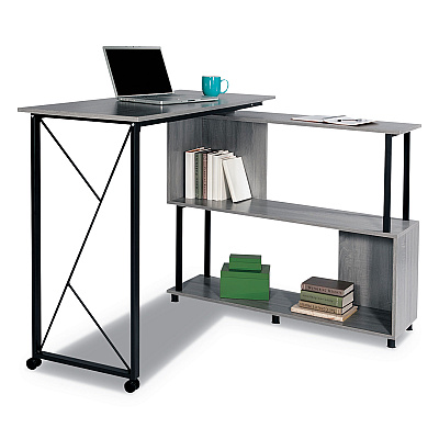 Safco Mood Standing Height Desk, 53.25" x 21.75" x 42.25", Gray (SAF1904GR)