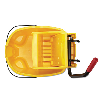 Rubbermaid Commercial WaveBrake 2.0 Bucket/Wringer Combos, Side-Press, 26 qt, Plastic, Yellow (RCPFG748000YEL)