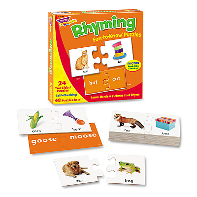 TREND Fun to Know Puzzles, Ages 3 and Up, (24) 2-Sided Puzzles (TEPT36009)