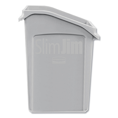 Rubbermaid Commercial Slim Jim Under-Counter Container, 23 gal, Polyethylene, Gray (RCP2026721)