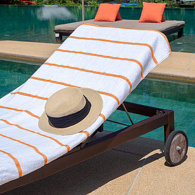 Las Rayas Beach Towel 30x60 Orange, Pack Of 4 (PNP-BT-HS3060-15OR)