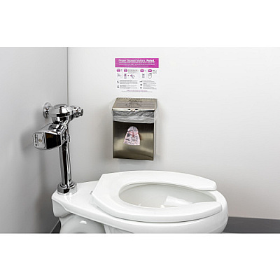 HOSPECO Combination Receptacle Dispenser, Stainless Steel, 11"x8"x4", 1 Each, 10/cs (CDSS)