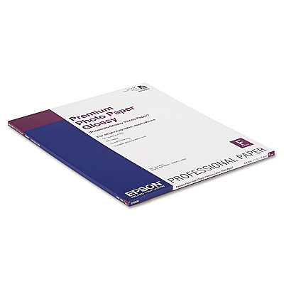 Epson Premium Photo Paper, 10.4 mil, 17 x 22, High-Gloss White, 25/Pack (EPSS042092)