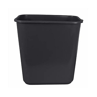 Rectangular Soft-sided Plastic Wastebasket, 28 Quart, No Pinchm Design, Seamless, Durable Molded Polyethylene, Gray, Case Of 12 (7702-3)