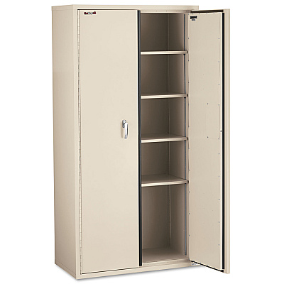 FireKing Storage Cabinet, 36w x 19.25d x 72h, UL Listed 350 Degree, Parchment (FIRCF7236D)