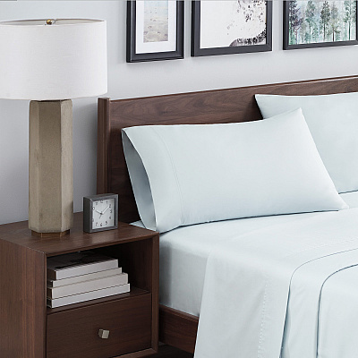 Aston & Arden Bamboo Sheet Set King Blue, 4 Piece Set (SS-BBKING-BL)