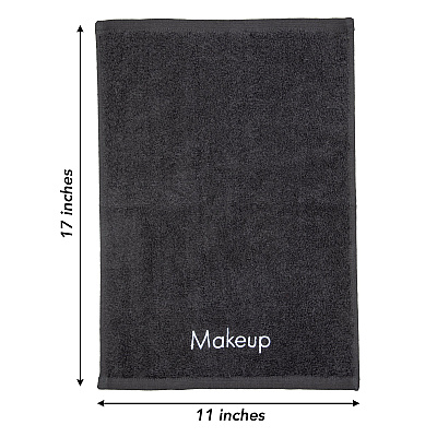 Hotel Cotton Makeup Fingertip Towel 11x17 Black, Case Of 144 (MAKEUP-11X17-CS)