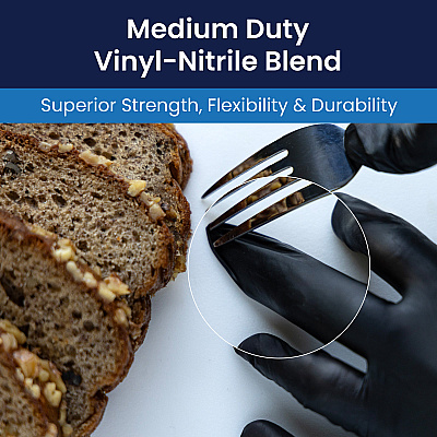 Vyblend Synthetic Vinyl Powder Free 4.5 Mil Gloves Black Xl, Case Of 1000 (GL-VN104BKFX)