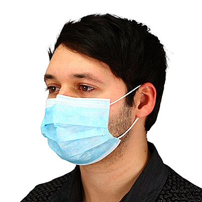 3-ply Face Mask W/ Ear Loops, 1 Cs = 40 Bx (MFB-3-EL-2K)