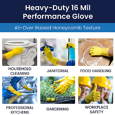 Proworks Latex 16 Mil General Purpose Gloves Yellow Sm, Case Of 120 (GL-L116LS)
