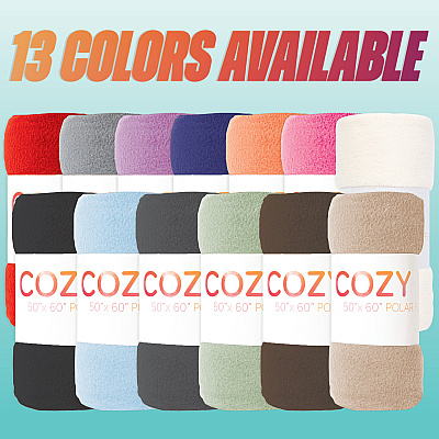 Cozy Soft Polar Fleece Throw 50x60 Light Blue (12pk), Case Of 12 (FLC-PLR-5060-LB)