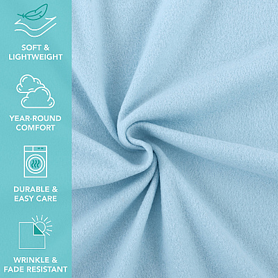 Cozy Soft Polar Fleece Throw 50x60 Blue (case Of 24) (FLC-PLR-5060-6PK-LB)