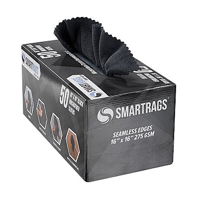 Smartrags Xl Microfiber 45 Gram 16x16 Black, Pack Of 50 (PNP-M930BK)